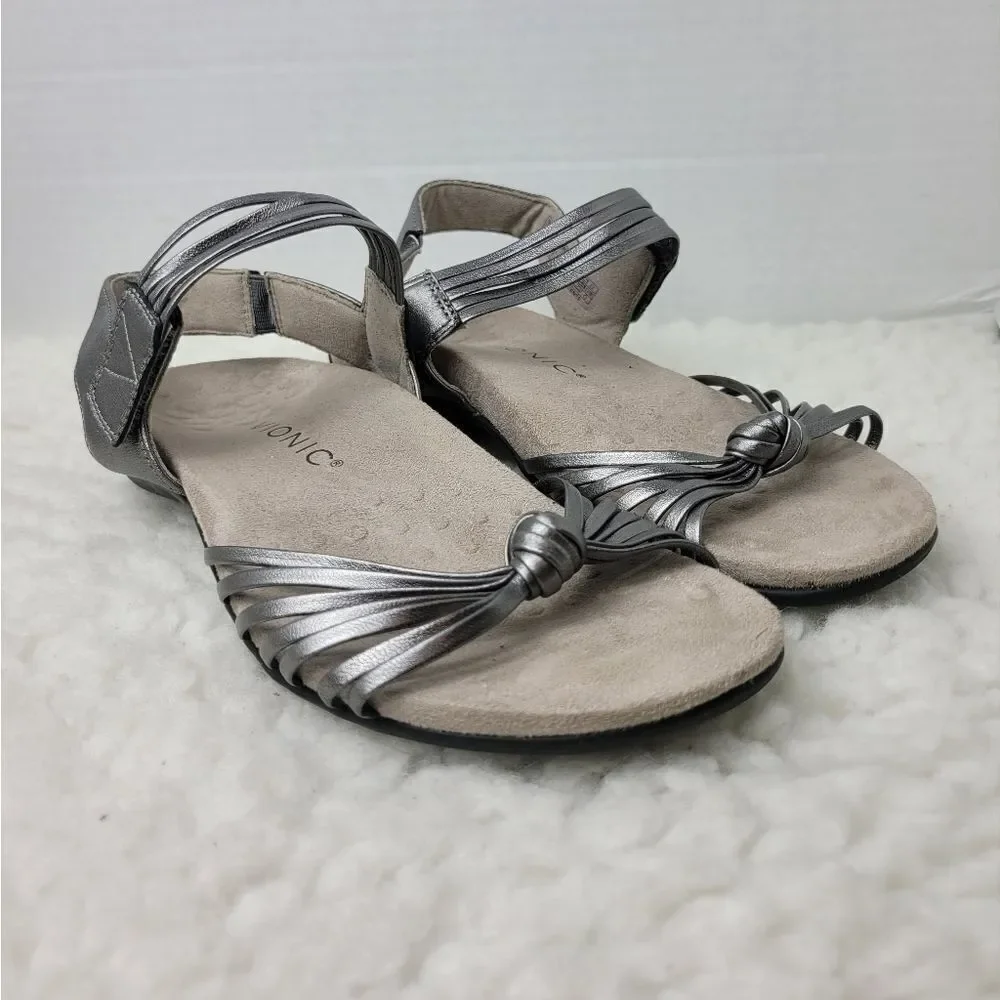 Vionic Talulah Womens Size 8 Sandal Gray Orthotic Footbed Shoes